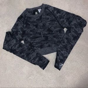Gymshark Camo Seamless Long Sleeve Crop Top
